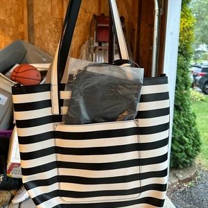 Brand new striped purse with wallet